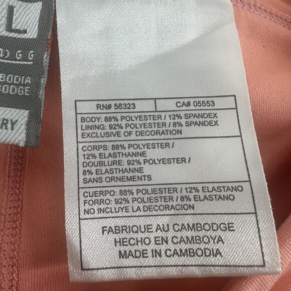 Nike Fit Dry L Coral & White Striped Tennis Skirt With Built-In Shorts - Picture 4 of 11